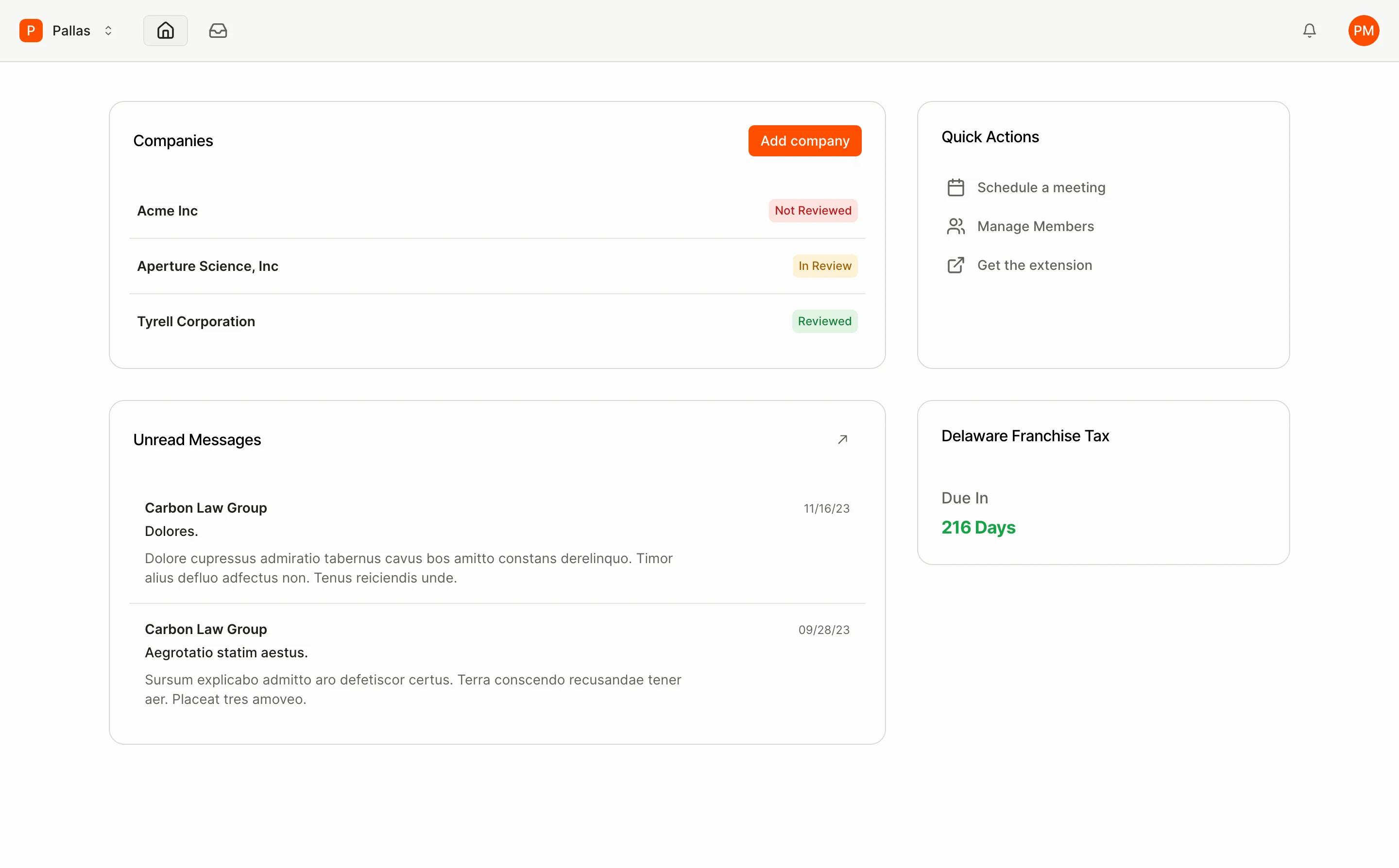 App screenshot - light mode